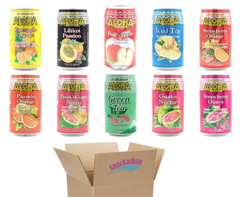 Aloha Maid Drinks, Variety, 4 Cans per Flavor, Total 12 Cans Snackathon All Flavors 11.5 Fl Oz (Pack of 10)