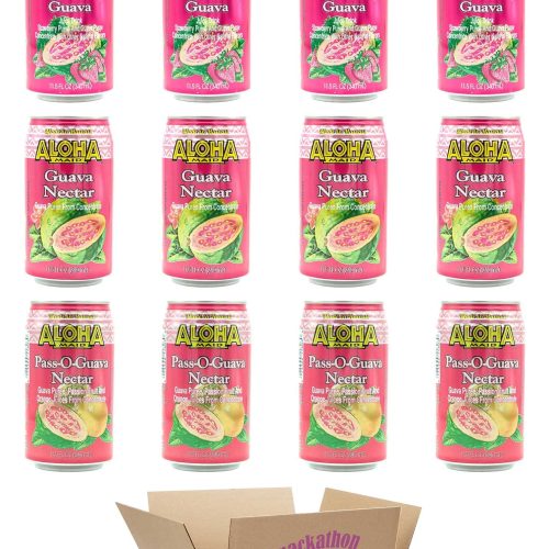 Aloha Maid Drinks, Variety, 4 Cans per Flavor, Total 12 Cans Snackathon Guava 11.5 Fl Oz (Pack of 12)