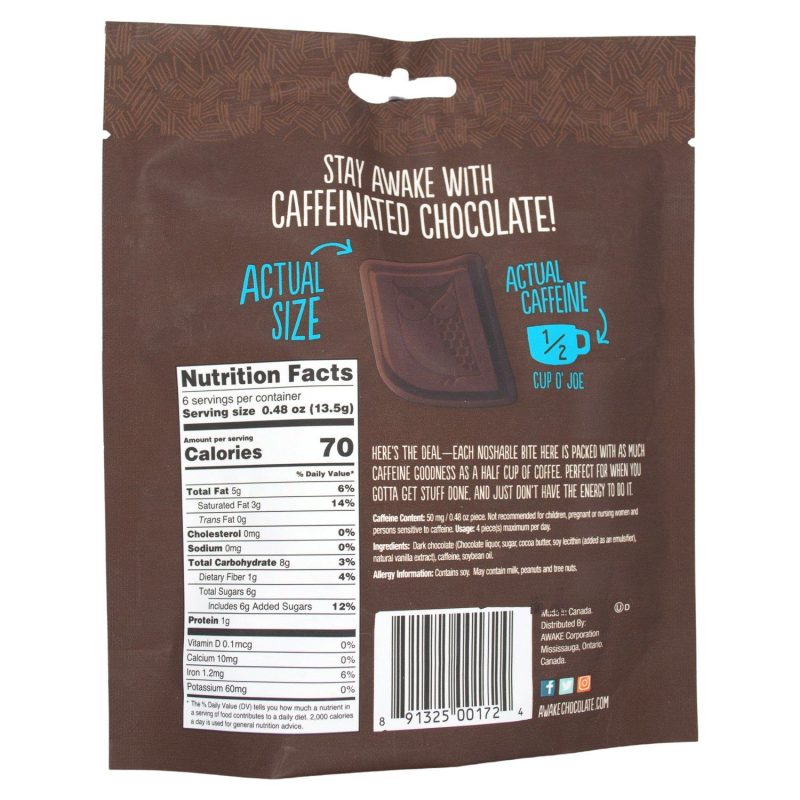 awake caffeinated chocolate energy bites meltable awake chocolate 805433