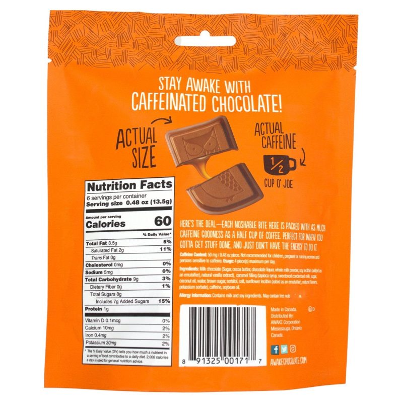 awake caffeinated chocolate energy bites meltable awake chocolate 826996