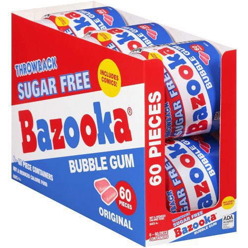 Bazooka Bubble Gum Snackathon Foods Sugar Free 3 Oz-6 Count 