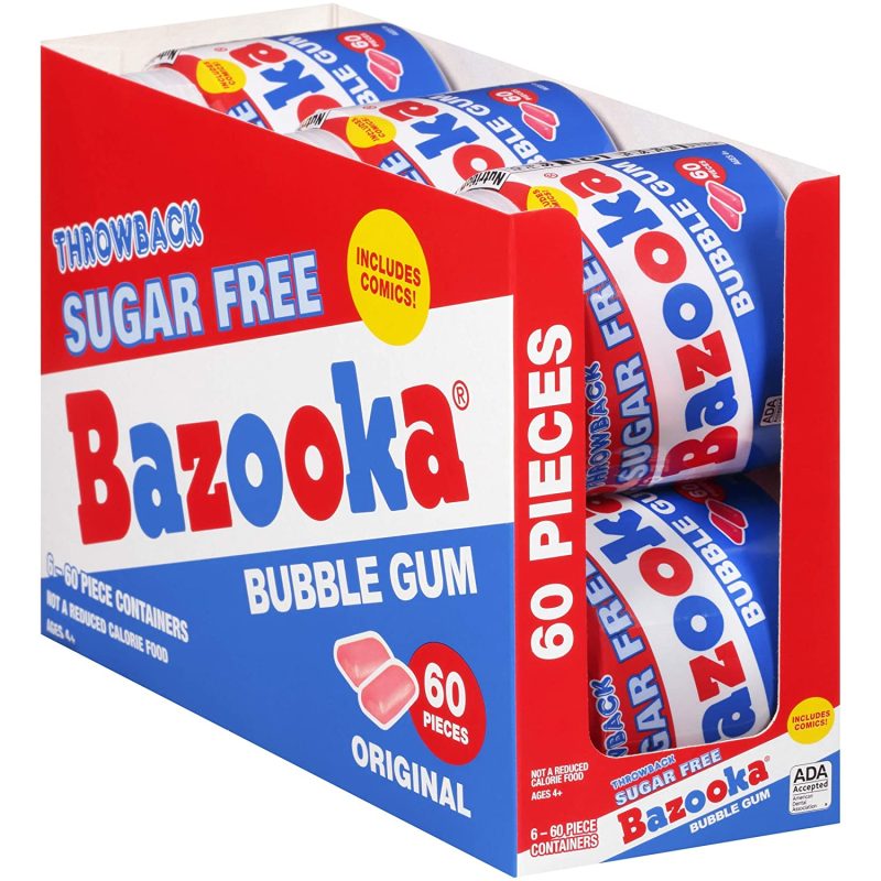 Bazooka Bubble Gum Snackathon Foods Sugar Free 3 Oz-6 Count