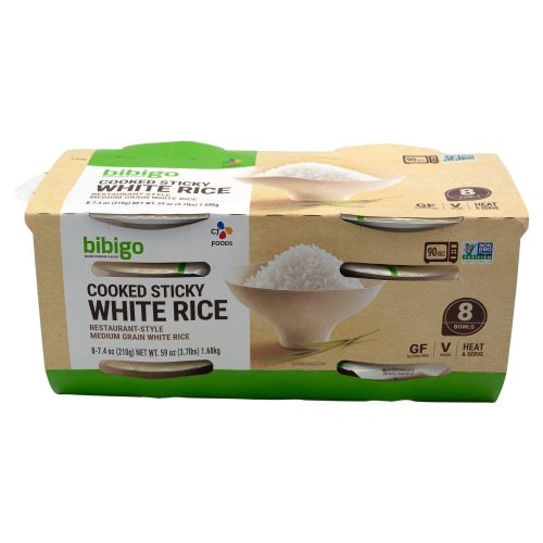 Bibigo Cooked Sticky White Rice Bibigo Original 7.4 Oz-8 Count