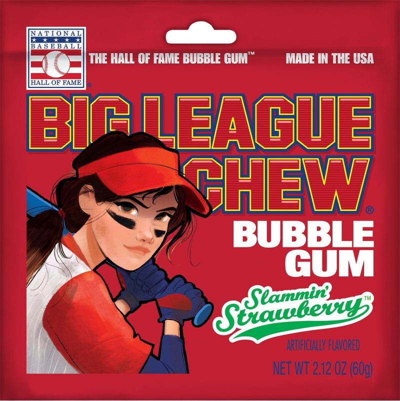 Big League Chew Bubble Gum Big League Chew Strawberry 2.12 Ounce