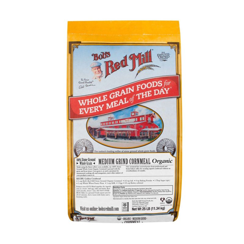 Bob's Red Mill Cornmeal Bob's Red Mill Organic Medium Grind 25 Pound