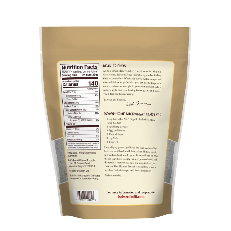 bobs red mill organic buckwheat flour bobs red mill 520642