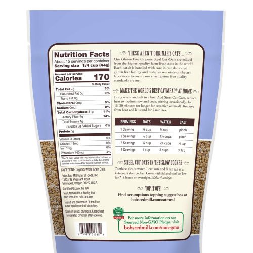 bobs red mill steel cut oats bobs red mill 933650