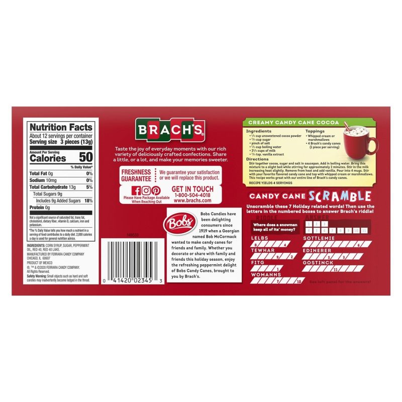 brachs bob candy canes brachs 680606