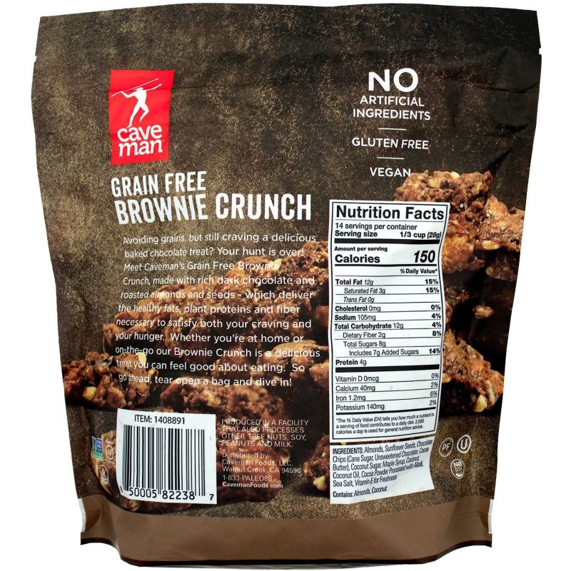 caveman grain free brownie crunch caveman foods 137543