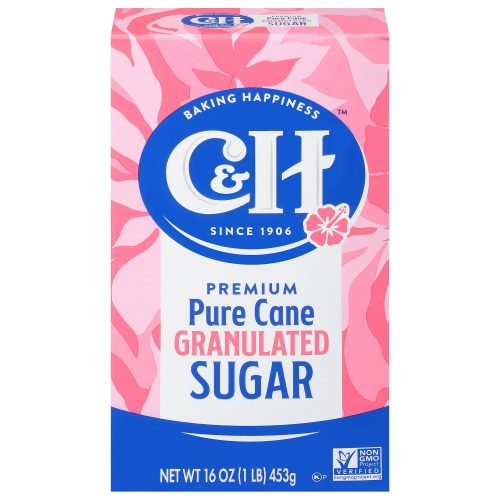 C&H Premium Pure Cane Granulated Sugar, 1 Pound Box C&H