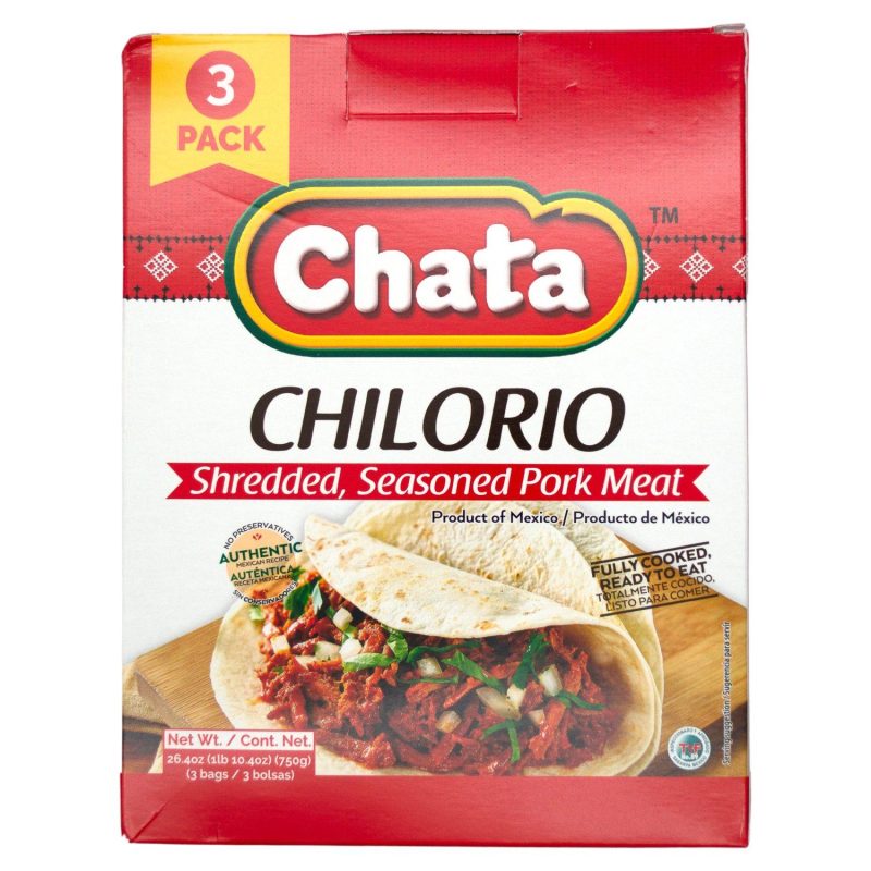 Chata Chilorio Shredded Seasoned Meat Chata Pork 8.8 Oz-3 Count