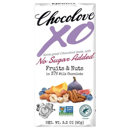 Chocolove XO Premium Chocolate Bars Meltable Chocolove Fruits & Nuts - Milk 3.2 Ounce 