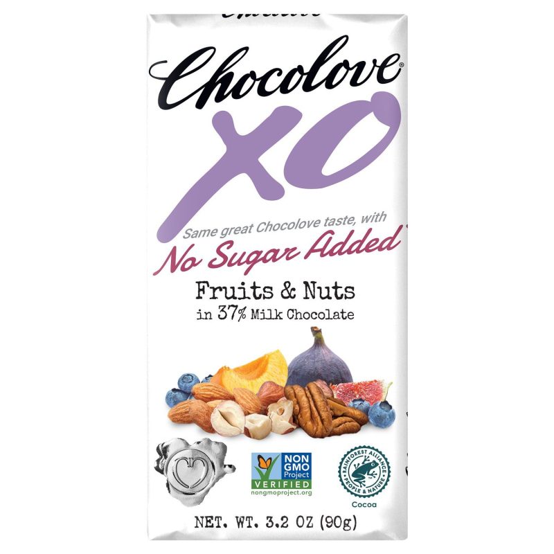 Chocolove XO Premium Chocolate Bars Meltable Chocolove Fruits & Nuts - Milk 3.2 Ounce