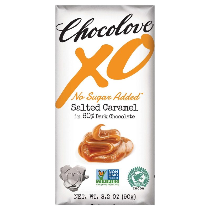 Chocolove XO Premium Chocolate Bars Meltable Chocolove Salted Caramel - Dark 3.2 Ounce