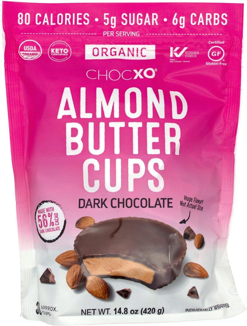 ChocXO Organic Dark Chocolate Almond Butter Cups ChocXO 14.8 Ounce