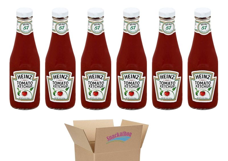 Classic Glass Ketchup Bottles, 14 Ounce (Pack of 3) Snackathon Foods Pack of 6