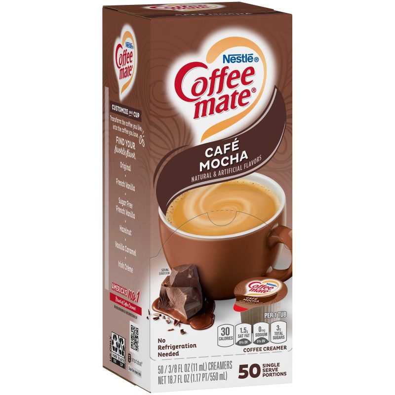 Coffee-Mate Single Serve Liquid Creamer Nestle Cafe Mocha 50 Singles