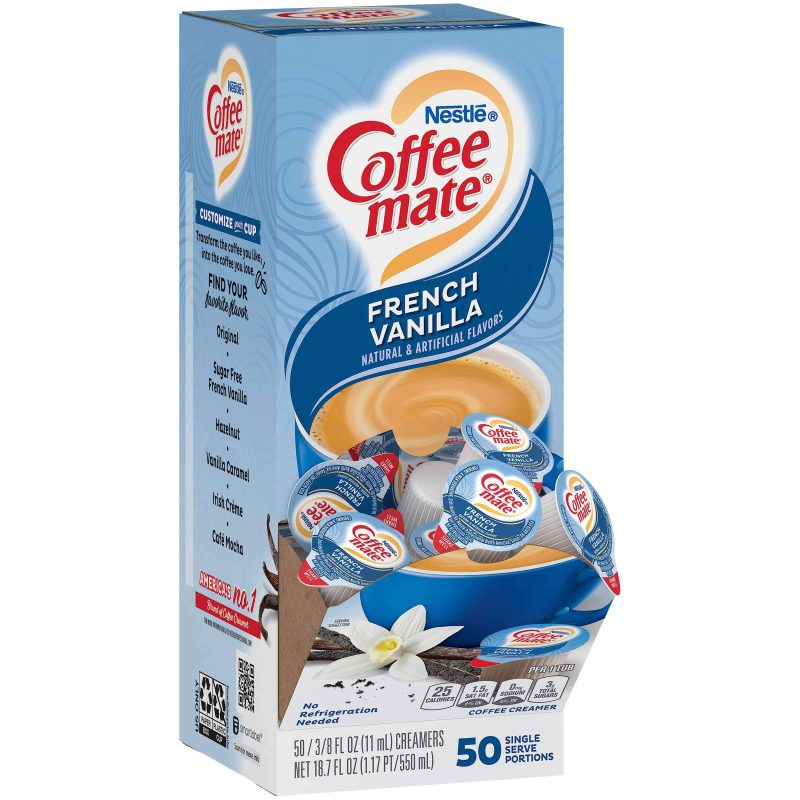 Coffee-Mate Single Serve Liquid Creamer Nestle French Vanilla 50 Singles