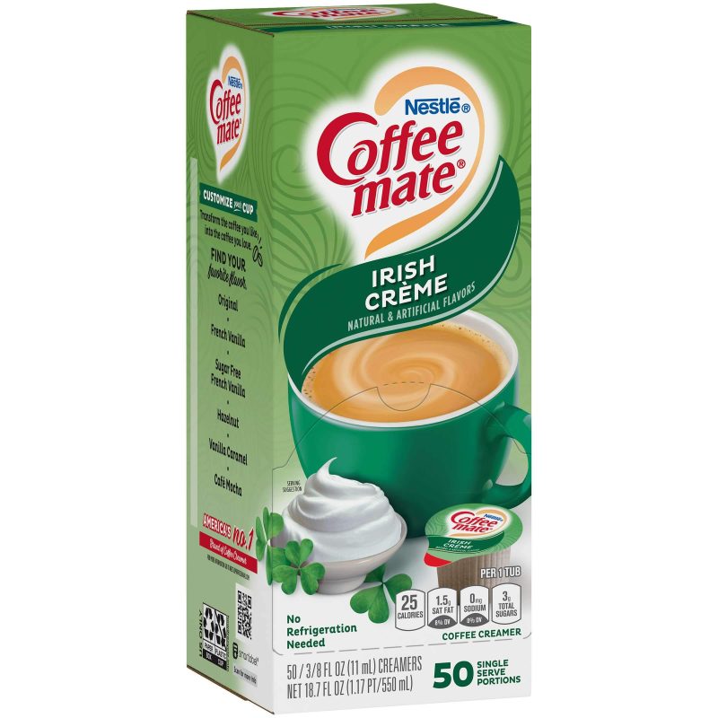 Coffee-Mate Single Serve Liquid Creamer Nestle Irish Creme 50 Singles