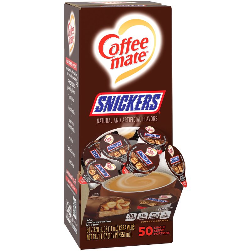 Coffee-Mate Single Serve Liquid Creamer Nestle Snickers 50 Singles