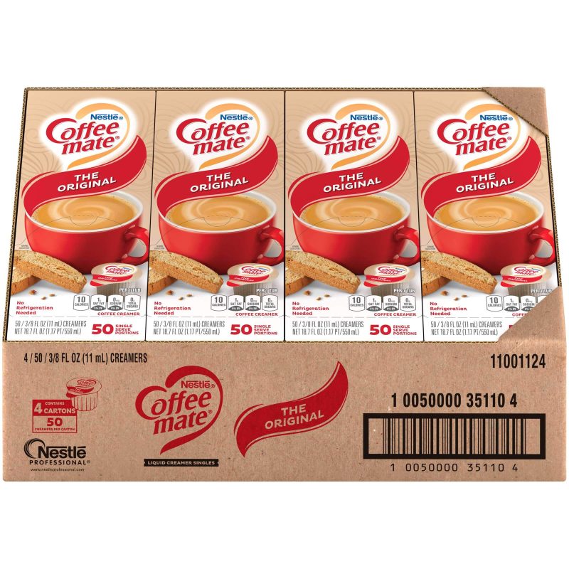 Coffee-Mate Single Serve Liquid Creamer Nestle The Original 50 Singles-4 Count