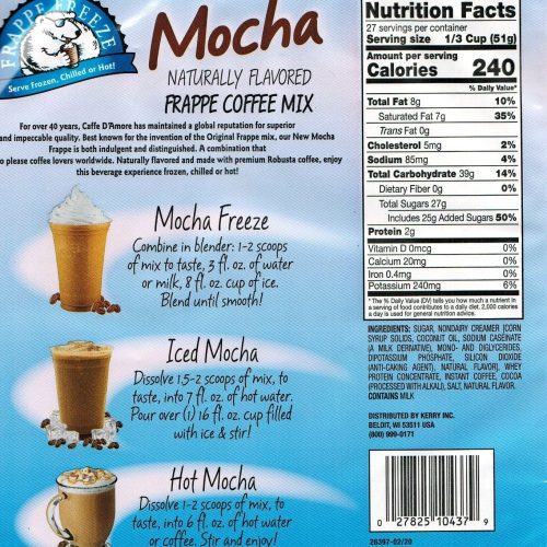 davinci gourmet frappe freeze frappe coffee mix mocha 3 lb davinci 739426