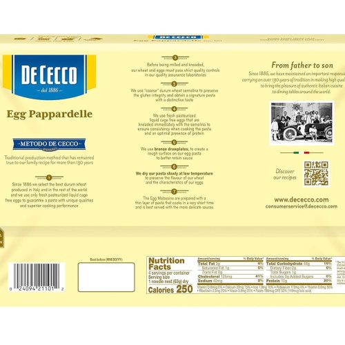 de cecco egg pappardelle pasta de cecco 137380