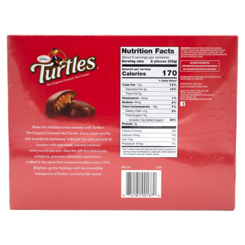 demets turtles the original caramel nut cluster meltable demets 934716