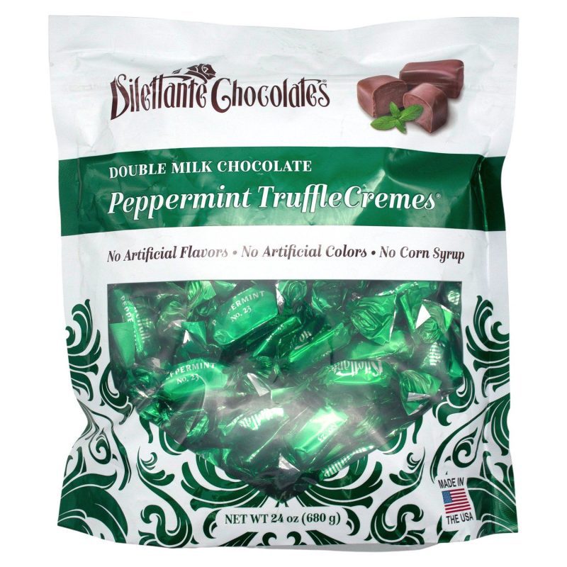 Dilettante Peppermint TruffleCremes in Milk Chocolate Meltable Dilettante 24 Ounce