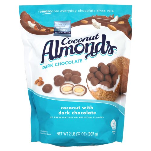 Edward Marc Chocolatier Almonds Meltable Edward Marc Chocolatier Coconut Almonds 32 Ounce 