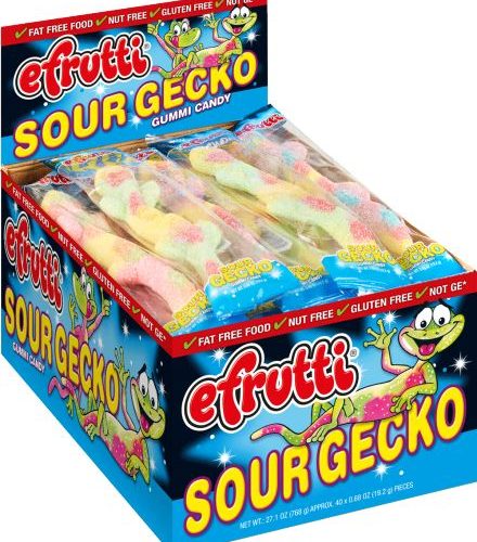 efrutti Gummi Candy eFruity Sour Gecko 0.68 Oz-40 Count 