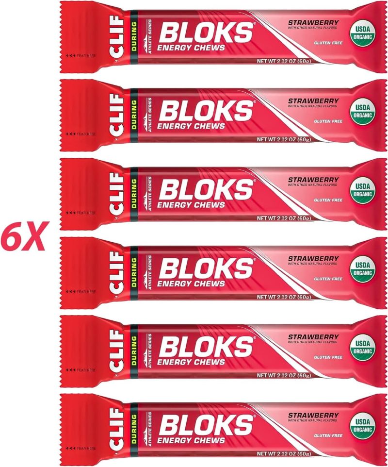 energy chews clif bloks pack of 6 strawberry flavor clif bar 393691