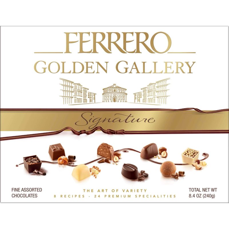 Ferrerro Golden Gallery Signature Fine Assorted Chocolates Meltable Ferrero 4.2 Ounce