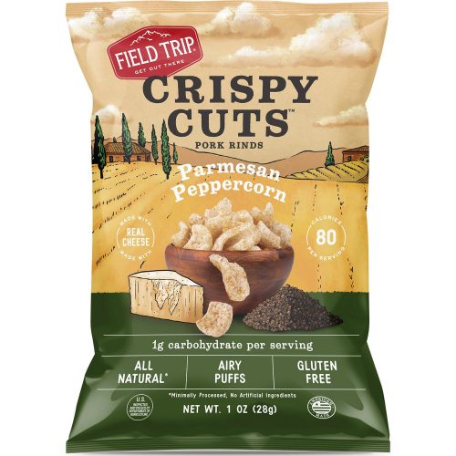 Field Trip Crispy Cuts Pork Rinds Field Trip Snacks Parmesan Peppercorn 1 Ounce 