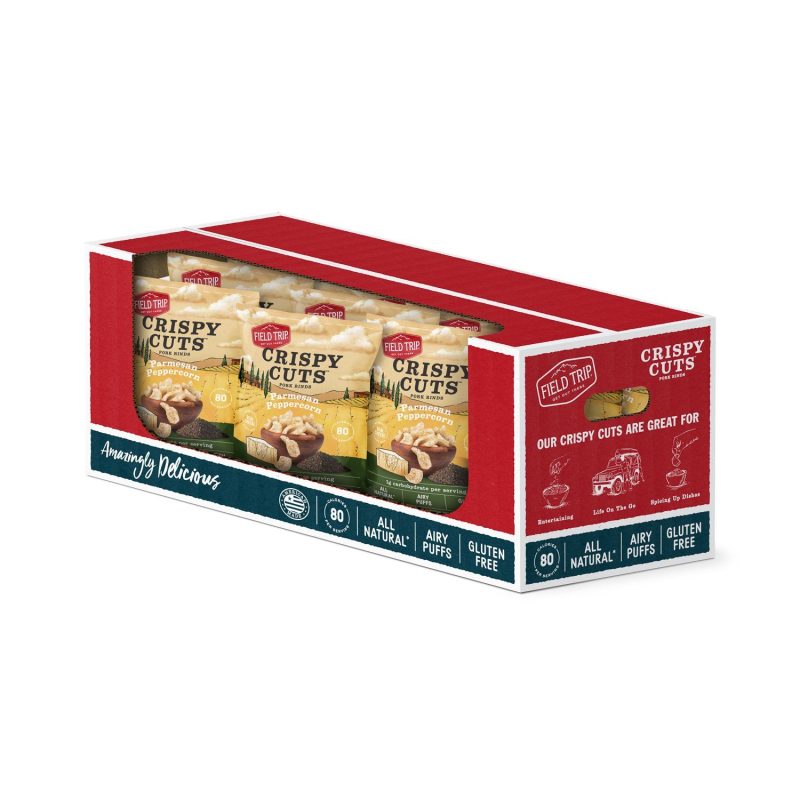 Field Trip Crispy Cuts Pork Rinds Field Trip Snacks Parmesan Peppercorn 1 Oz-12 Count