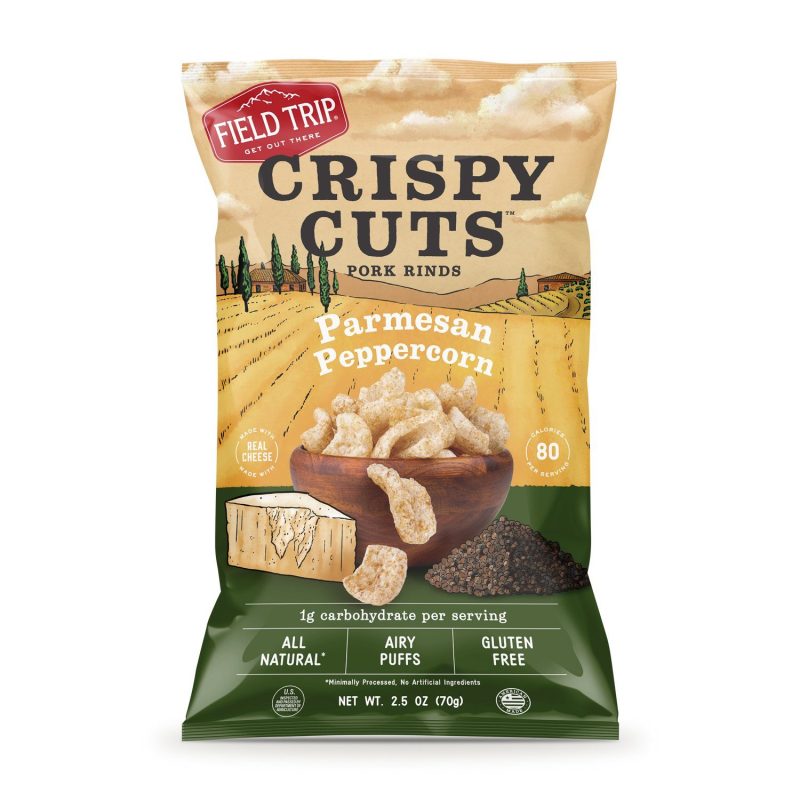 Field Trip Crispy Cuts Pork Rinds Field Trip Snacks Parmesan Peppercorn 2.5 Ounce