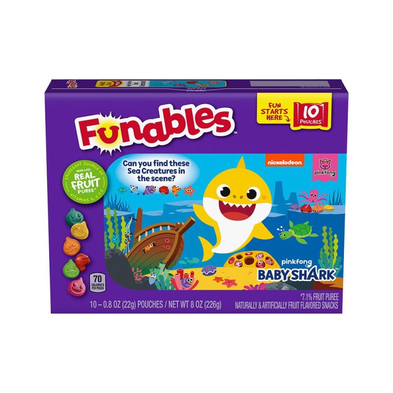 Funables Fruit Snacks Funables Baby Shark 0.8 Oz-10 Count