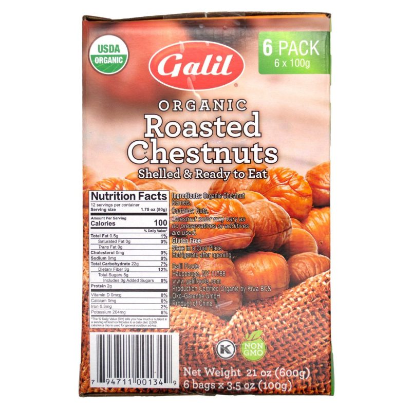 galil organic roasted chestnuts galil 472286