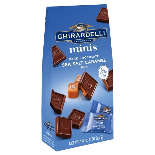 Ghirardelli Bite Size Minis Chocolate Meltable Ghirardelli Dark Chocolate Sea Salt Caramel filling 4.6 Ounce 