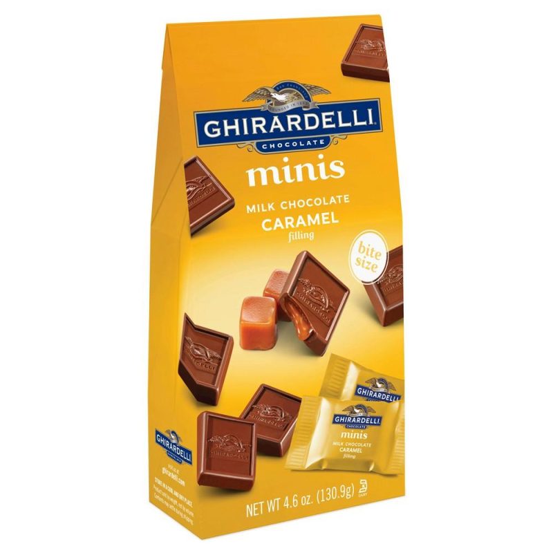 Ghirardelli Bite Size Minis Chocolate Meltable Ghirardelli Milk Chocolate Caramel filling 4.6 Ounce