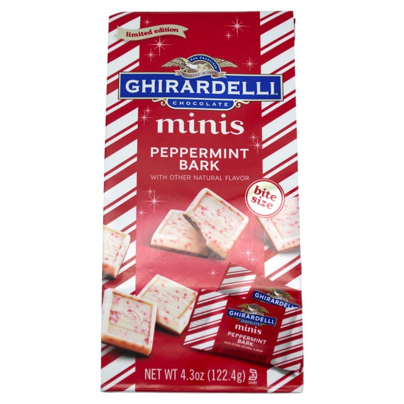 Ghirardelli Bite Size Minis Chocolate Meltable Ghirardelli Peppermint Bark 4.3 Ounce