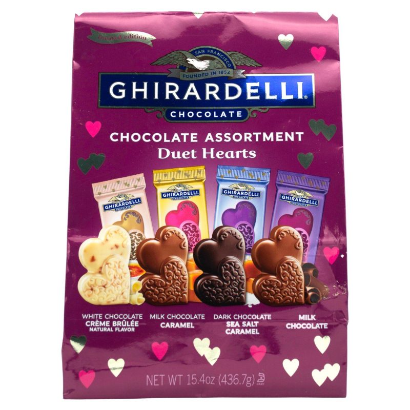 Ghirardelli Chocolate Squares & Bars Meltable Ghirardelli Duet Hearts 15.4 Ounce