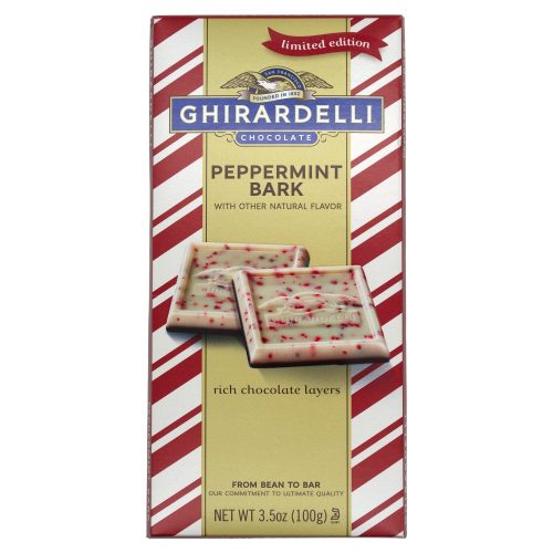 Ghirardelli Chocolate Squares & Bars Meltable Ghirardelli Peppermint Bark Bar 3.5 Ounce