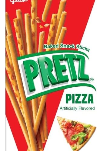 glico pretz pretzel biscuit sticks variety pack 4 classic flavors pizza spicy barbeque sour cream onion sweet corn 109 ounce each pack of 12 snackathon 630554