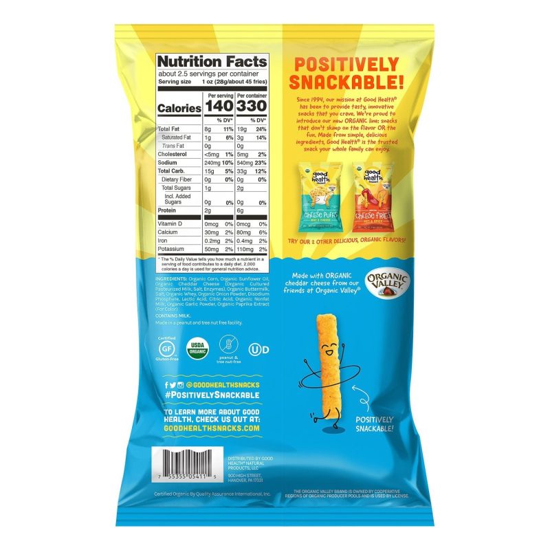 good health organic cheese fries utz 155853