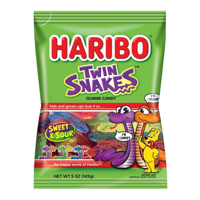 Haribo Gummi Candies Meltable Haribo Twin Snackes 5 Ounce