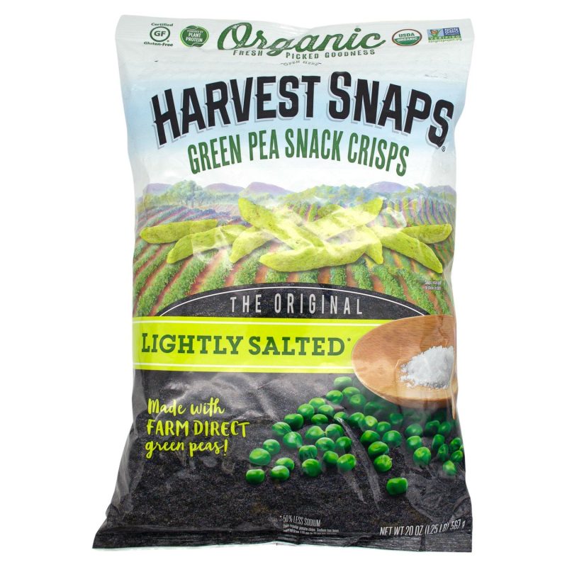 Harvest Snaps Green Pea Snack Crisps Calbee Organic Original 20 Ounce