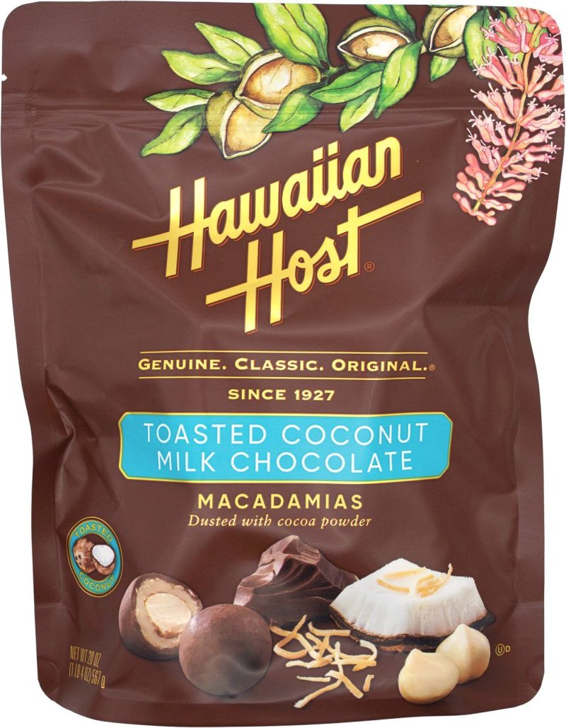 Hawaiian Host Toasted Coconut Milk Chocolate Macadamias Hawaiian Host 20 Ounce