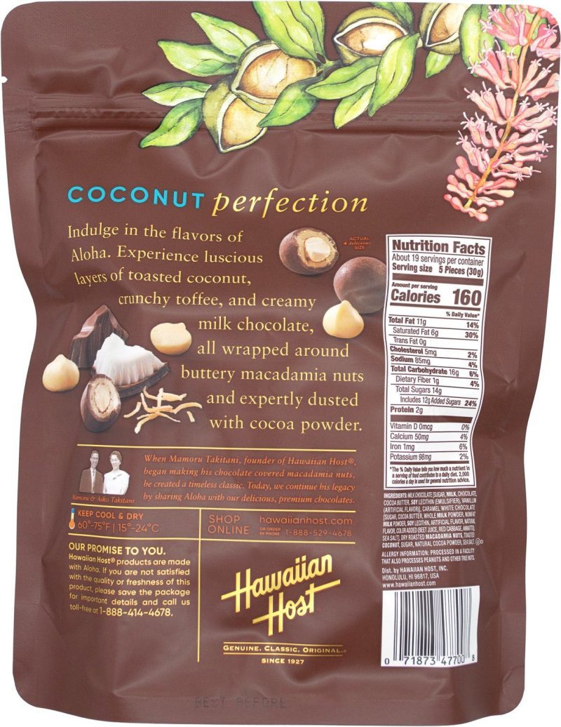 hawaiian host toasted coconut milk chocolate macadamias hawaiian host 251582