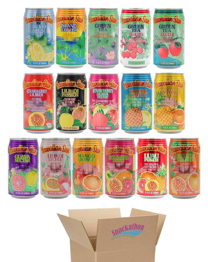 Hawaiian Sun Drinks Snackathon All Flavors 11.5 Fl Oz (Pack of 16)